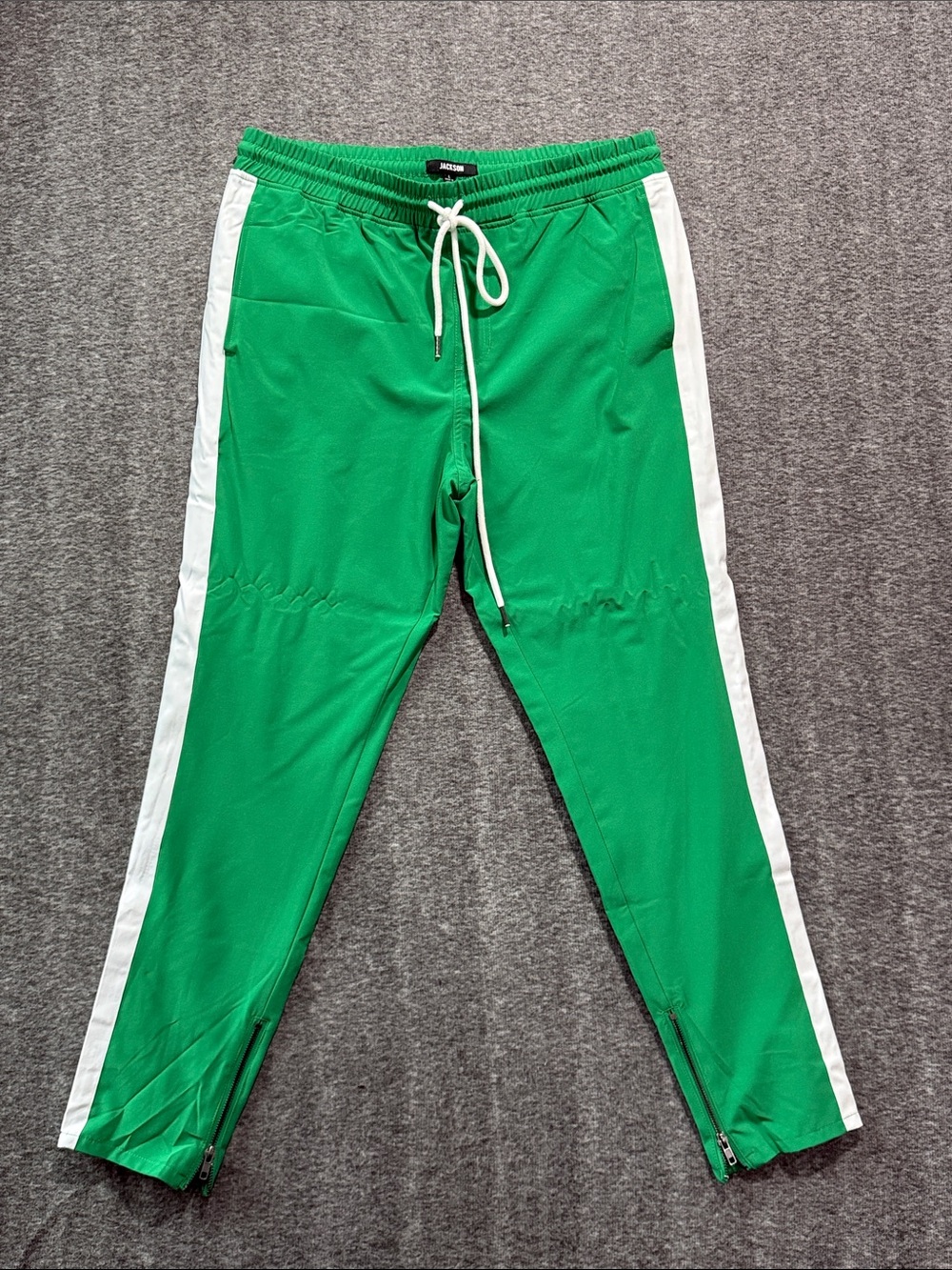 JACKSON Green‎ Side Stripe Drawstring Track Pants Size Large